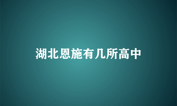 湖北恩施有几所高中