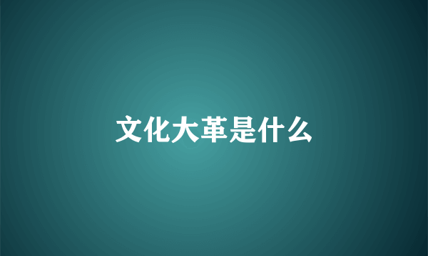 文化大革是什么
