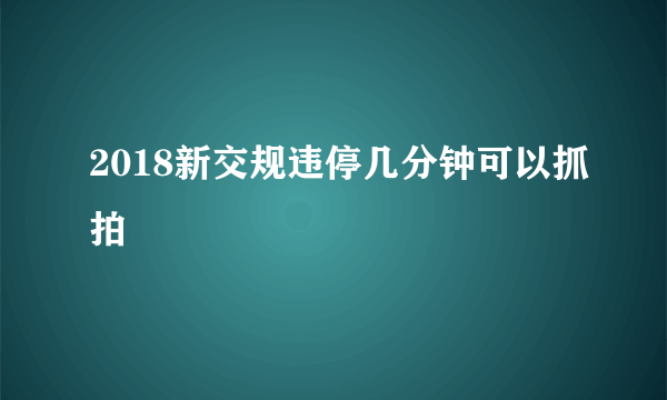 2018新交规违停几分钟可以抓拍