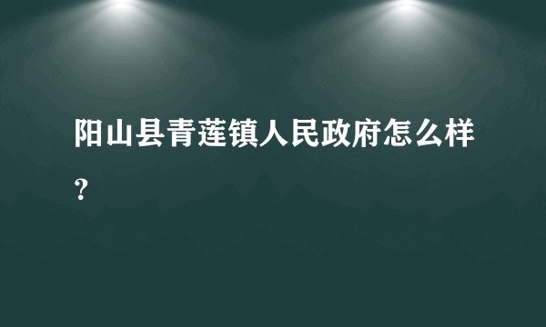 阳山县青莲镇人民政府怎么样？