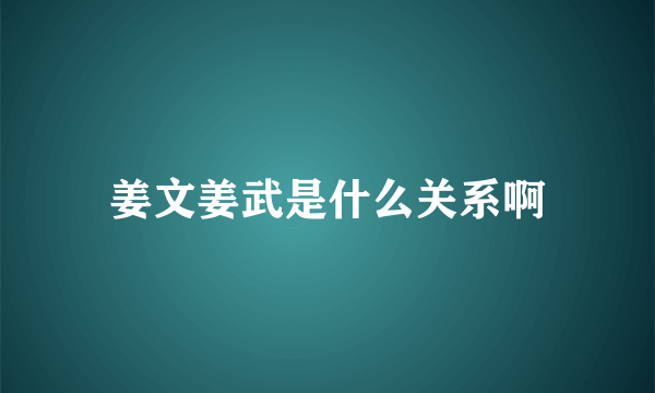 姜文姜武是什么关系啊