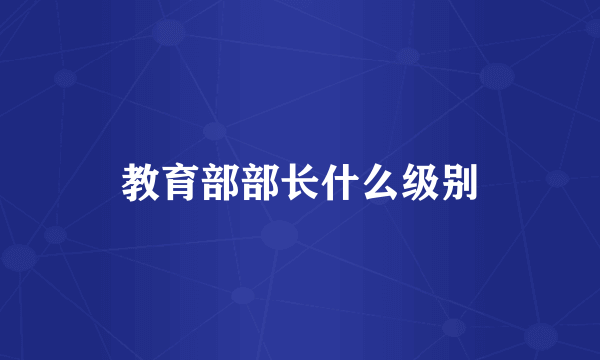 教育部部长什么级别