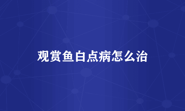 观赏鱼白点病怎么治