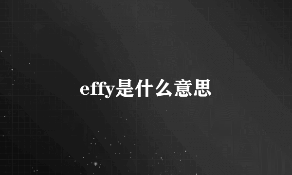 effy是什么意思