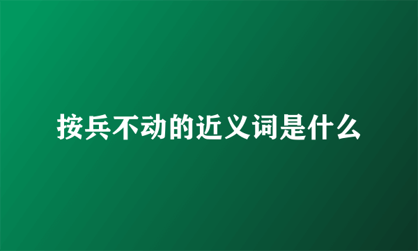 按兵不动的近义词是什么
