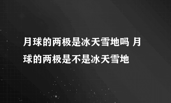 月球的两极是冰天雪地吗 月球的两极是不是冰天雪地