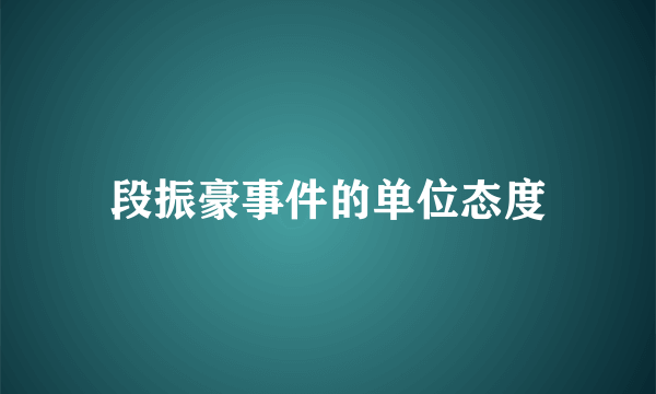 段振豪事件的单位态度