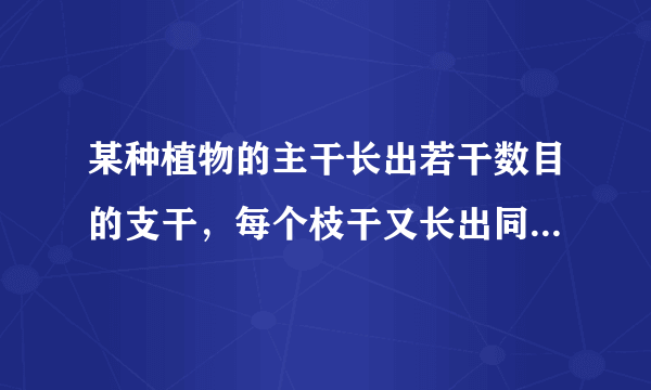 某种植物的主干长出若干数目的支干，每个枝干又长出同样数目，主干，枝干和小分支的总数是13，一只蚂蚁