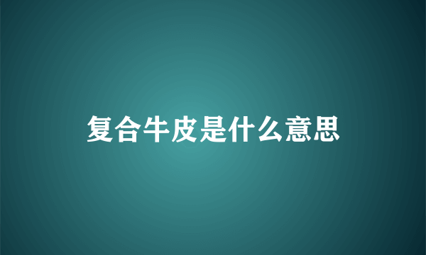 复合牛皮是什么意思