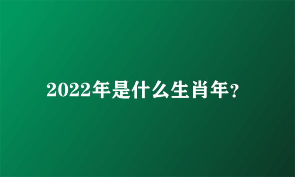 2022年是什么生肖年？