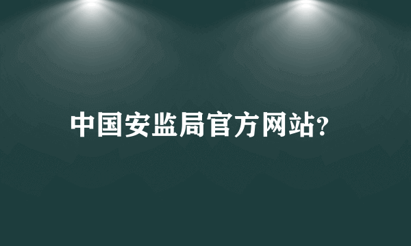 中国安监局官方网站？