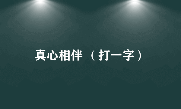 真心相伴 （打一字）