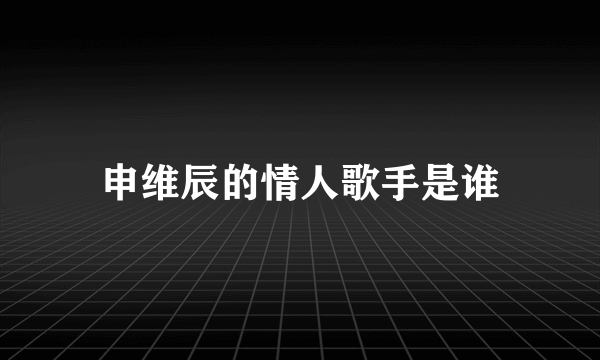 申维辰的情人歌手是谁