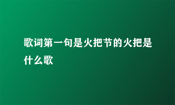 歌词第一句是火把节的火把是什么歌