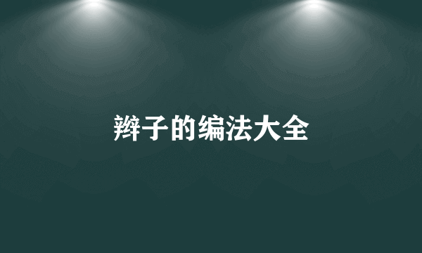 辫子的编法大全