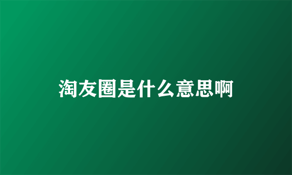 淘友圈是什么意思啊