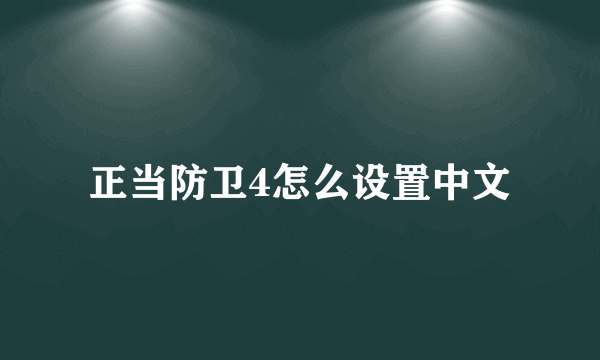 正当防卫4怎么设置中文