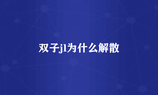 双子jl为什么解散