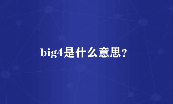 big4是什么意思？