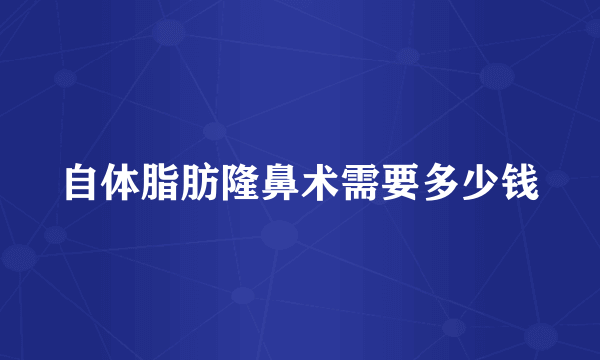 自体脂肪隆鼻术需要多少钱