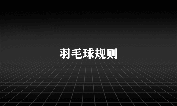 羽毛球规则