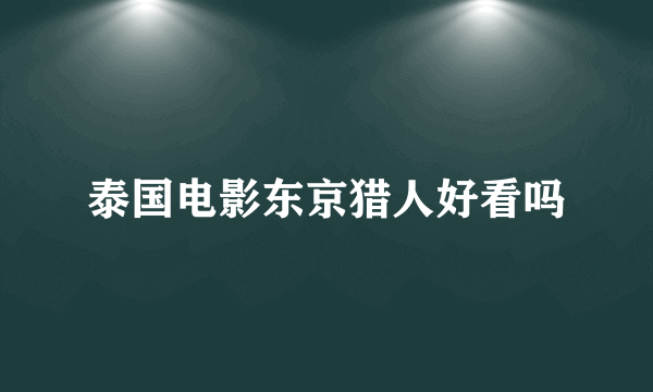 泰国电影东京猎人好看吗
