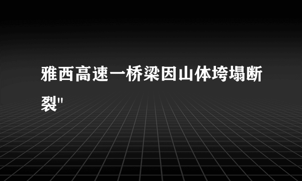 雅西高速一桥梁因山体垮塌断裂