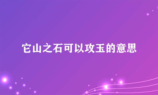 它山之石可以攻玉的意思