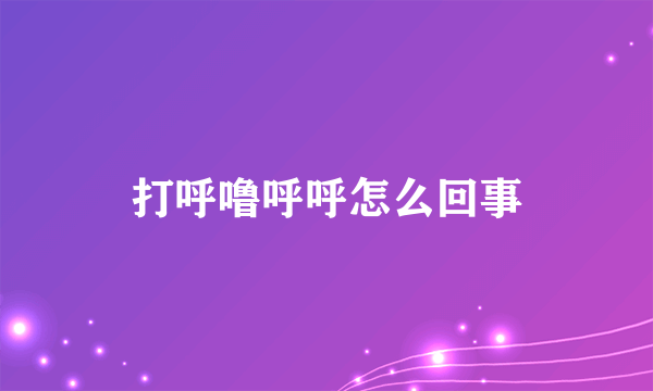 打呼噜呼呼怎么回事