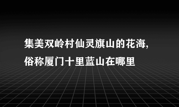 集美双岭村仙灵旗山的花海,俗称厦门十里蓝山在哪里