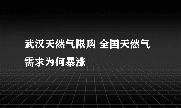 武汉天然气限购 全国天然气需求为何暴涨