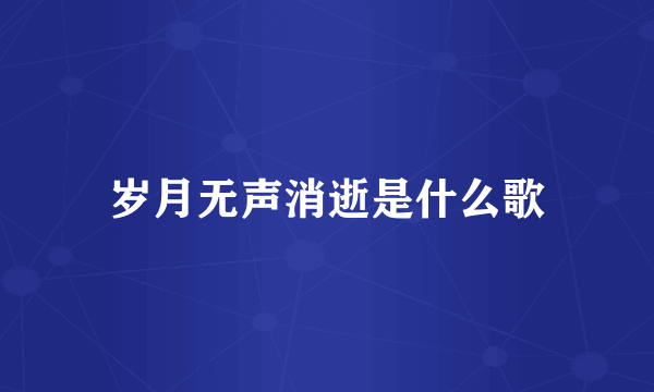 岁月无声消逝是什么歌