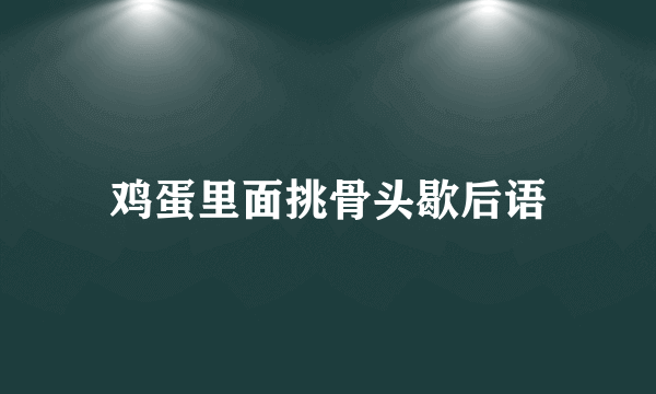 鸡蛋里面挑骨头歇后语