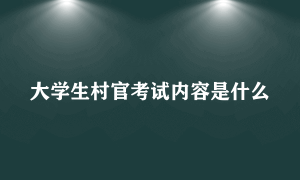 大学生村官考试内容是什么