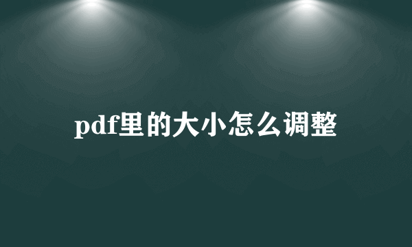 pdf里的大小怎么调整