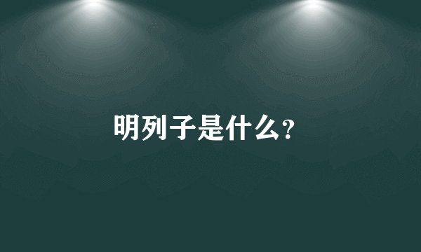 明列子是什么？
