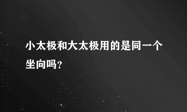 小太极和大太极用的是同一个坐向吗？