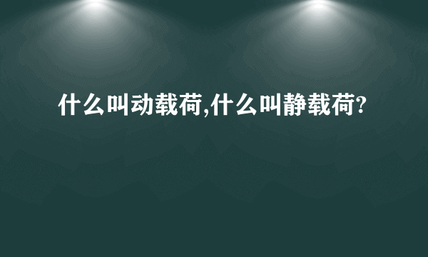 什么叫动载荷,什么叫静载荷?