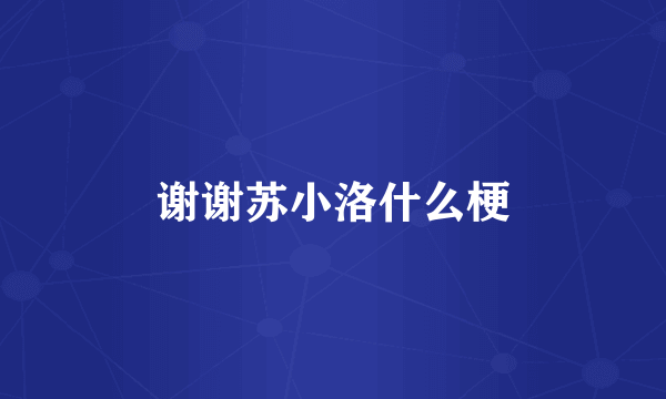 谢谢苏小洛什么梗