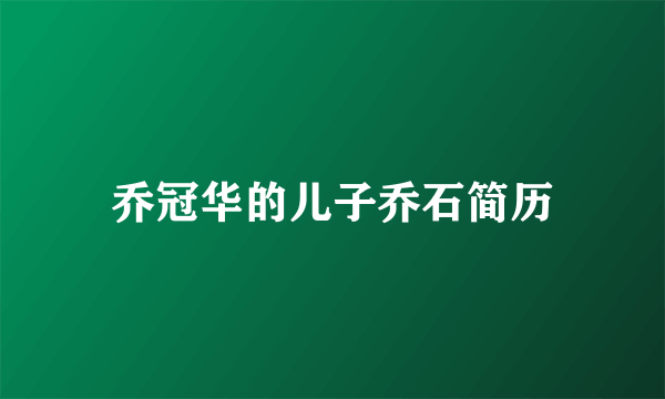 乔冠华的儿子乔石简历