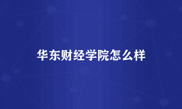 华东财经学院怎么样