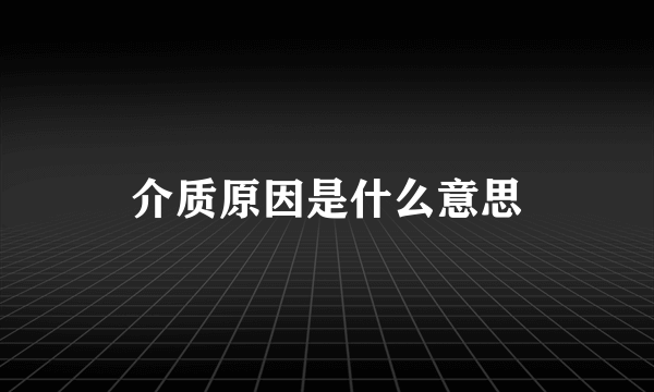 介质原因是什么意思