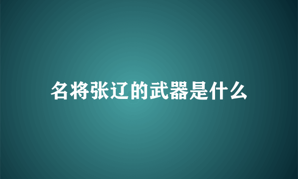名将张辽的武器是什么
