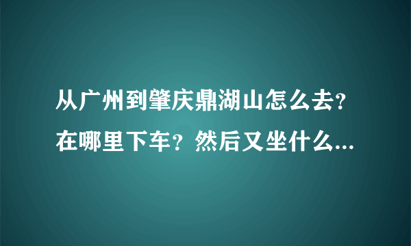 从广州到肇庆鼎湖山怎么去？在哪里下车？然后又坐什么车去到？急，