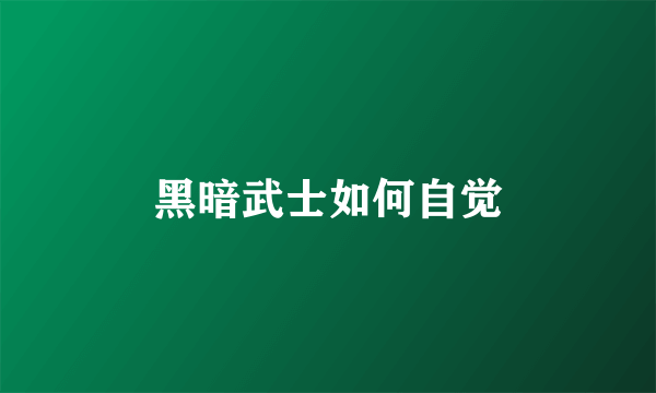 黑暗武士如何自觉
