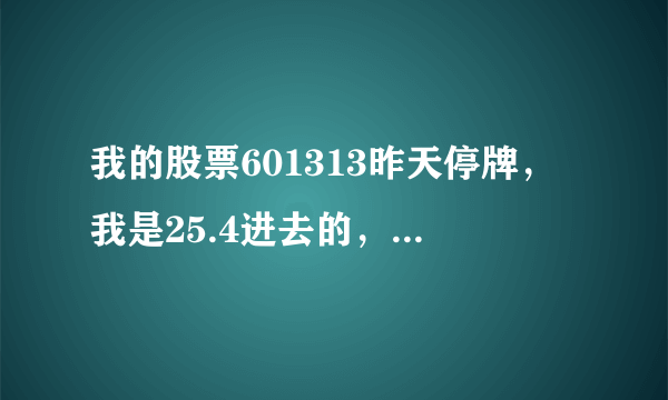 我的股票601313昨天停牌，我是25.4进去的，不知涨得回来吗？现在停牌不知是好是坏？