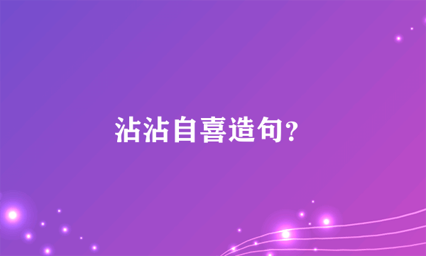 沾沾自喜造句？