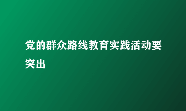 党的群众路线教育实践活动要突出