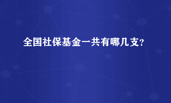 全国社保基金一共有哪几支？