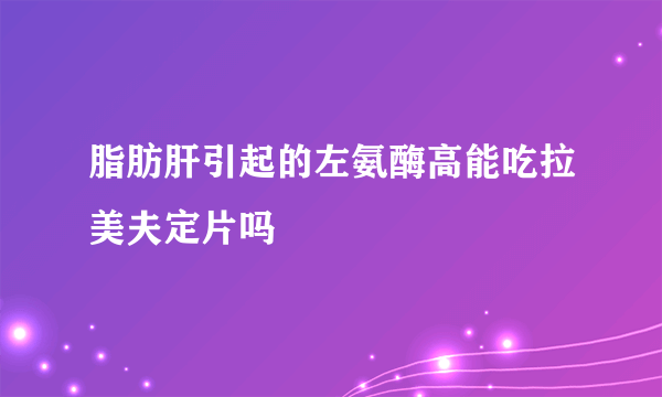 脂肪肝引起的左氨酶高能吃拉美夫定片吗
